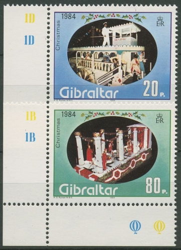 Gibraltar 1984 Weihnachten Heilige Drei Könige-Umzug 485/86 Ecke postfrisch