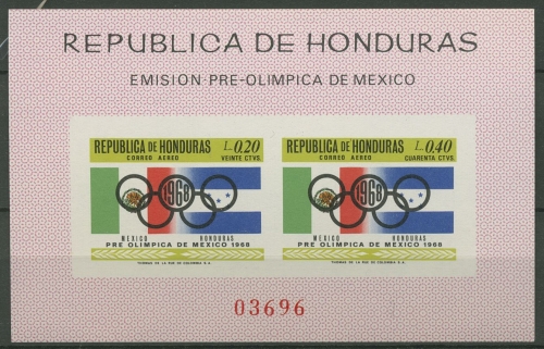 Honduras 1968 Olympische Sommerspiele Mexiko Block 10 postfrisch (C19126)
