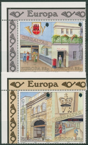 Gibraltar 1990 Europa CEPT Post Postämter 590/93 Paare Ecke postfrisch