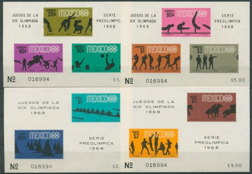 Mexiko 1968 Olympische Sommerspiele Block 11/14 postfrisch (C19128)