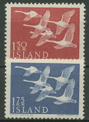 Island 1956 NORDEN Schwäne 312/13 postfrisch