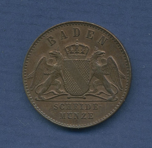 Baden Großherzogtum Kreuzer 1870, Friedrich I., J. 81 vz/st (m2636)