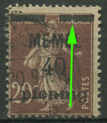 Memelgebiet 1920 mit Aufdruckfehler, GC-Papier 22 b IV gestempelt