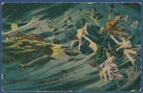 Walpurgisnacht auf dem Brocken Hexen, gelaufen 1926 (AK3044)