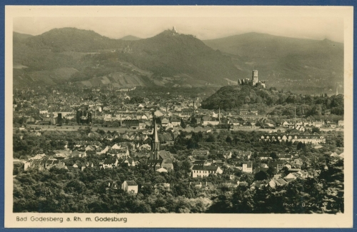 Bad Godesberg am Rhein mit Godesburg, ungebraucht (AK3079)