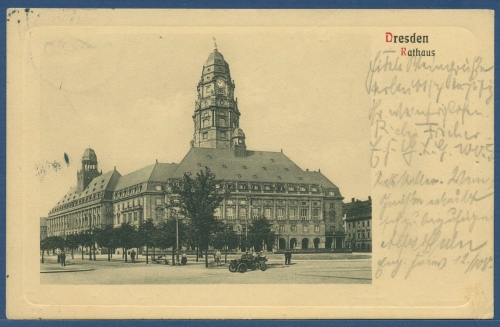 Dresden Rathaus, gelaufen 1910 (AK3137)
