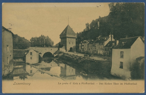 Luxemburg das Eicher Tor im Pfaffental, gelaufen1908 Marke fehlt (AK3050)