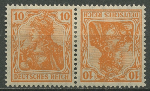 Deutsches Reich Zusammendrucke 1921 Germania K 1 mit Falz