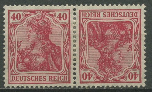Deutsches Reich Zusammendrucke 1921 Germania K 3 a mit Falz