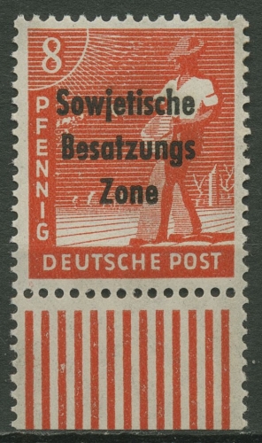 SBZ Allg. Ausgabe 1948 Freimarke Unterrand Walze 184 a W UR postfrisch