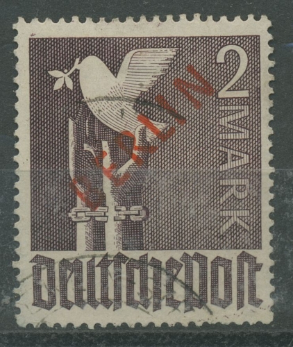 Berlin 1949 Rotaufdruck 34 gestempelt, kleiner Zahnfehler (R19177)