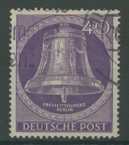 Berlin 1953 Freiheitsglocke Klöppel Mitte 105 gestempelt, Zahnfehler (R19296)