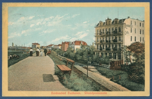 Nordseebad Cuxhaven Strandpromenade, gelaufen Marke fehlt (AK3249)