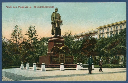 Magdeburg Bismarckdenkmal, gelaufen 1915 (AK3207)