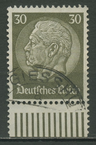 Deutsches Reich 1933 Hindenburg Walzenunterrand 523 W UR gestempelt