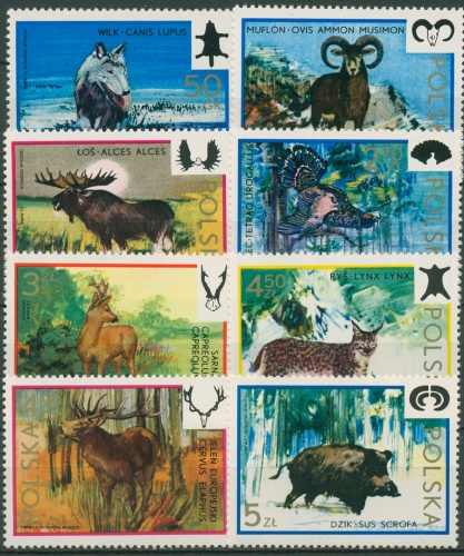 Polen 1973 Tiere Wildtiere Waldtiere 2247/54 postfrisch