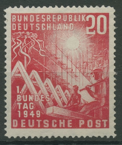 Bund 1949 Eröffnung Deutscher Bundestag 112 mit Neugummierung (R19362)
