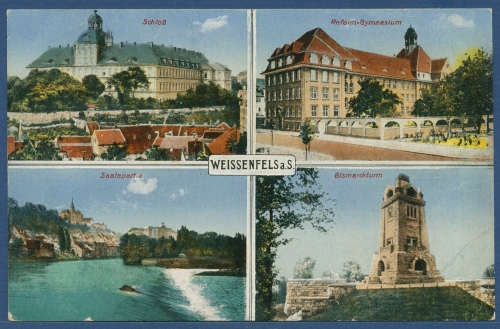 Weißenfels Reform-Gymnasium Bismarckturm, gelaufen Marke fehlt (AK3203)