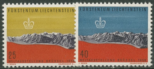 Liechtenstein 1958 Weltausstellung Brüssel Relief 369/70 postfrisch