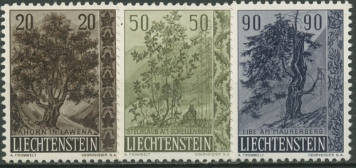 Liechtenstein 1958 Pflanzen Bäume Sträucher 371/73 postfrisch