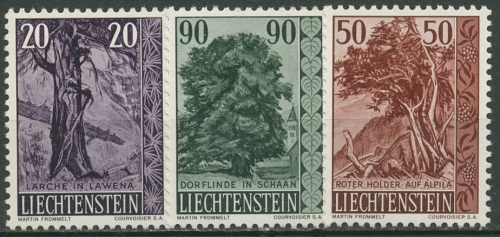Liechtenstein 1959 Pflanzen Bäume Sträucher 377/79 postfrisch