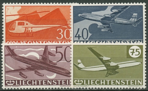 Liechtenstein 1960 Flugpostmarken Flugzeuge 391/94 postfrisch