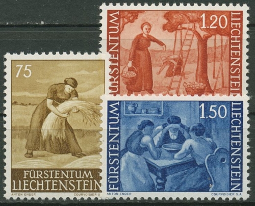 Liechtenstein 1960 Ländliche Motive Ernte 395/97 postfrisch
