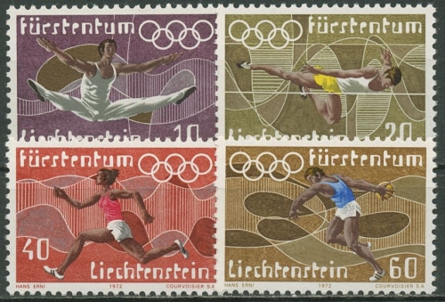 Liechtenstein 1972 Olympia Sommerspiele München 556/59 postfrisch