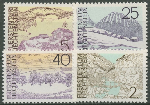 Liechtenstein 1973 Landschaften 596/99 postfrisch