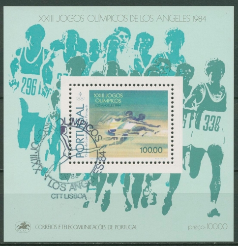 Portugal 1984 Olympia Los Angeles Hürdenlauf Block 45 gestempelt (C91052)