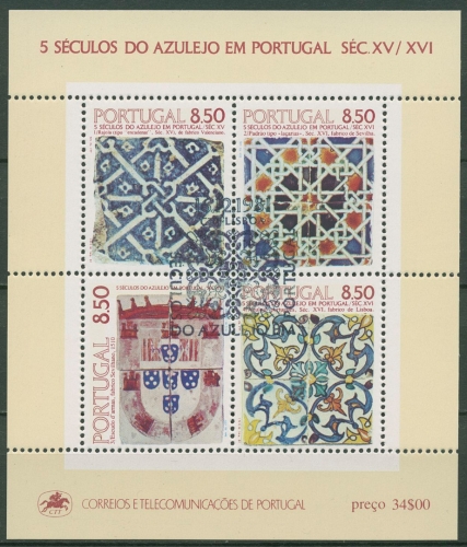 Portugal 1981 500 Jahre Azulejos Block 33 gestempelt (C91033)