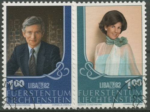 Liechtenstein 1982 LIBA Erbprinz Hans-Adam Prinzessin Marie 797/98 gestempelt