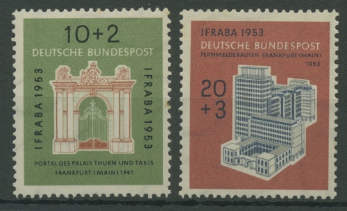 Bund 1953 Briefm.-Austellung IFRABA 171/72 postfrisch, rs fleckig (R19518)