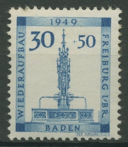 Franz. Zone Baden 1949 Wiederaufbau 41 A postfrisch, leicht fleckig (R19561)