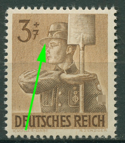 Deutsches Reich 1943 Arbeitsdienst Plattenfehler 850 I postfrisch
