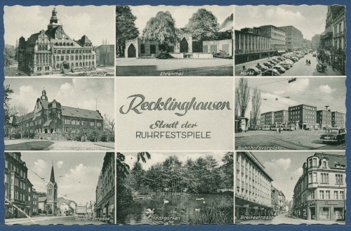 Recklinghausen Markt Herner Str. Kreiswehrersatzamt, ungebraucht (AK3313)