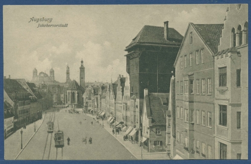 Augsburg Jakobervorstadt, ungebraucht Einklebespuren (AK3309)