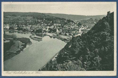 Bad Carlshafen an der Weser, gelaufen Marke fehlt (AK3288)