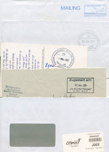 BRD Privatpost, 9 verschiedene Belege (XL5165)
