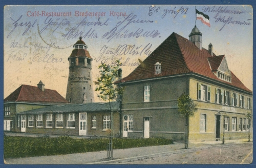 Essen Café-Restaurant Bredeneyer Krone, gelaufen 1917 als Feldpost (AK3365)