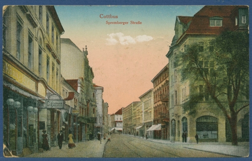 Cottbus Spremberger Straße Juwelier, gelaufen 1917 als Feldpost (AK3359)