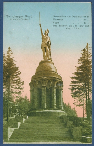 Teutoburger Wald Hermanns-Denkmal, gelaufen 1917 als Feldpost (AK3346)