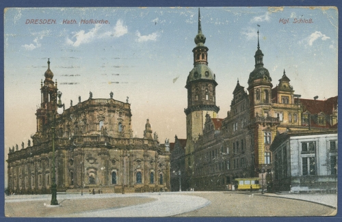 Dresden Katholische Hofkirche, gelaufen 1916 als Feldpost (AK3342)