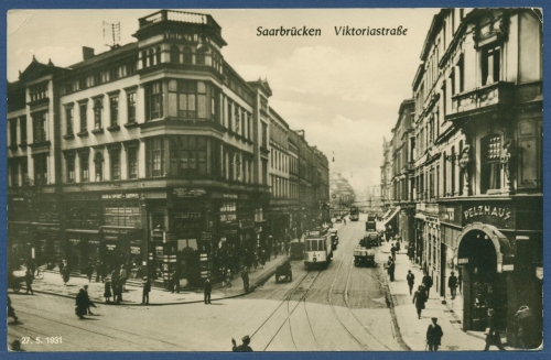 Saarbrücken Viktoriastraße Pelzhaus Sportgeschäft, ungebraucht (AK3480)