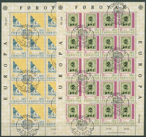 Färöer 1979 Europa CEPT Post/ Fernmeldewesen Bogen 43/44 gestempelt (C17574)