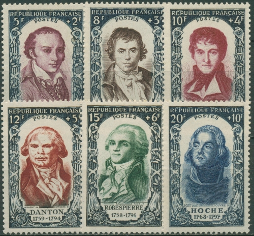 Frankreich 1950 Rotes Kreuz Persönlichkeiten Politiker 885/90 postfrisch