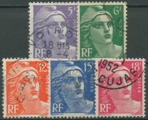Frankreich 1951 Freimarken Marianne 901/05 gestempelt