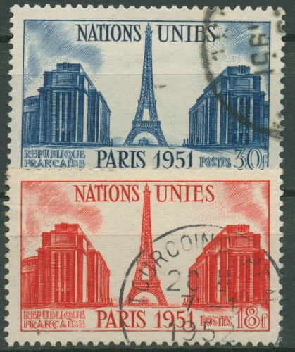 Frankreich 1951 UNO Paris Eiffelturm 929/30 gestempelt
