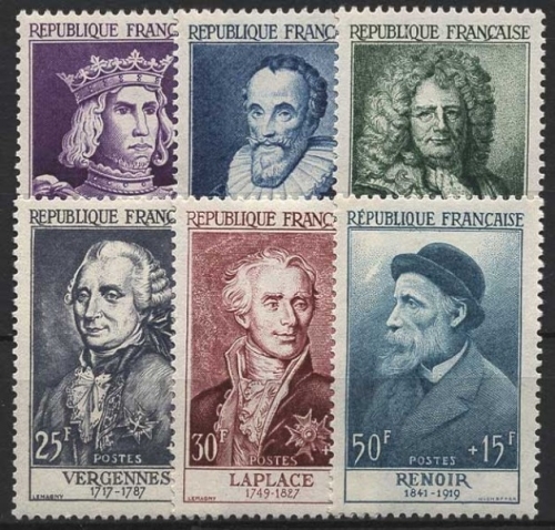Frankreich 1955 Persönlichkeiten 1053/58 postfrisch