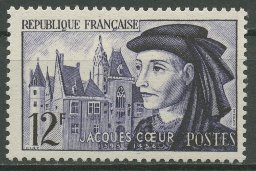 Frankreich 1955 Finanzier Alchimist Jacques Coeur 1060 postfrisch